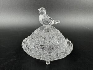 Vintage Hofbauer Byrdes Collection 24% Lead Crystal Covered Trinket Box Germany